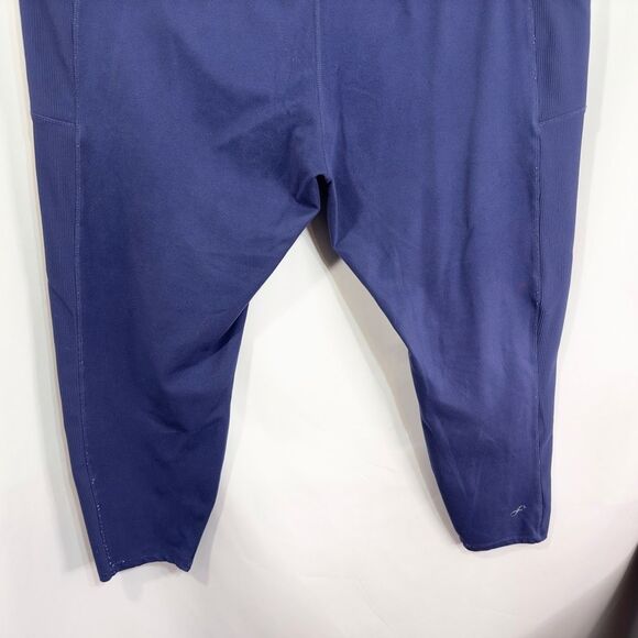 Freely Plus Size‎ 3X Leggings Blue Ribbed Full Length Stretch Athleisure 991 - Picture 7 of 11